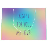 Weiche Prismatische Regenbogenglühung Große Geschenktüte (Vorderseite)