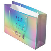 Weiche Prismatische Regenbogenglühung Große Geschenktüte (Vorderseite Schrägansicht)