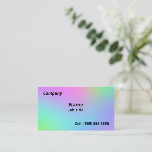 Weiche Rainbow-Gradient-Visitenkarten Visitenkarte (Stehend Vorderseite)