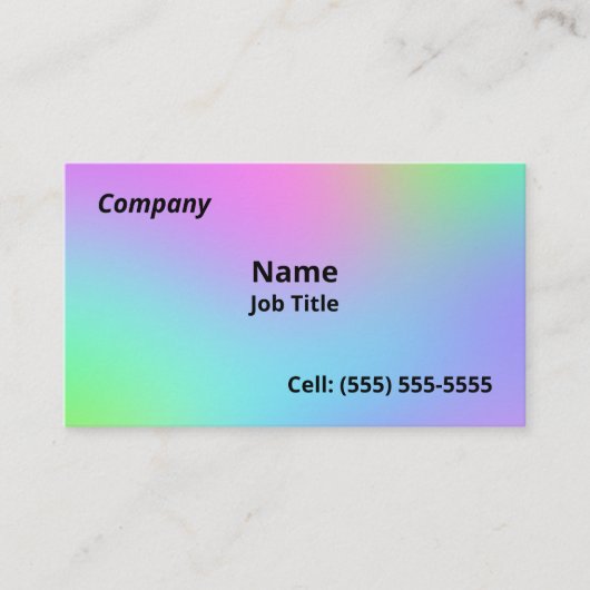 Weiche Rainbow-Gradient-Visitenkarten Visitenkarte (Vorderseite)