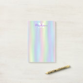 Weiche Rainbow-Holografie| Monogramm - Post - it - Post-it Klebezettel (Auf Schreibtisch)