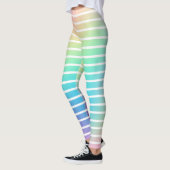 Weiche Rainbow Pastell Gradient Streifen Leggings (Links)