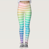 Weiche Rainbow Pastell Gradient Streifen Leggings (Vorderseite)