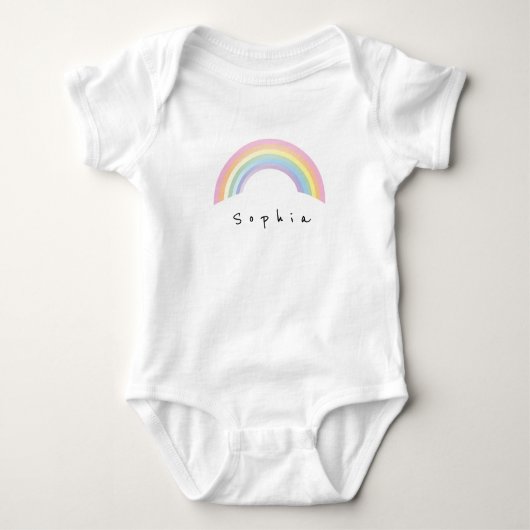 Weiche Regenbogen-Babyparty Baby Strampler (Vorderseite)