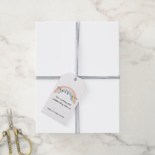 Weiche Regenbogen Babyparty "danken Ihnen " Geschenkanhänger