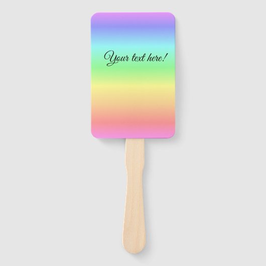 Weiche Regenbogenfarben auf einem Set von Handvent Fächer (Vorderseite)