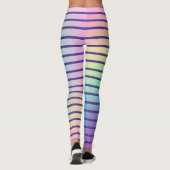 Weiche Regenbogenpastel Gradient Streifen Leggings (Rückseite)