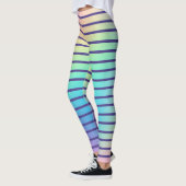 Weiche Regenbogenpastel Gradient Streifen Leggings (Links)