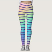 Weiche Regenbogenpastel Gradient Streifen Leggings (Vorderseite)