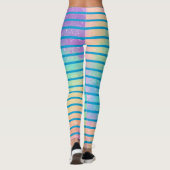 Weiche Regenbogenpastel Gradient Streifen Leggings (Rückseite)