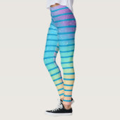 Weiche Regenbogenpastel Gradient Streifen Leggings (Links)