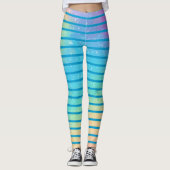 Weiche Regenbogenpastel Gradient Streifen Leggings (Vorderseite)