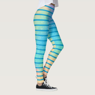 Weiche Regenbogenpastel Gradient Streifen Leggings