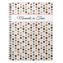 Weiche, Retro-Oliv-, Rosa- und Braune Polka-Punkte