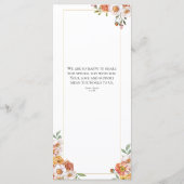 Weiche romantische Blumenkarte Botanische Hochzeit Menükarte (Rückseite)