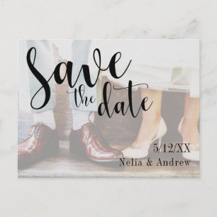 Weiche romantische Foto-Typografie 30 Save-the-Dat Ankündigungspostkarte