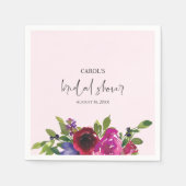 Weiche rosa Aquarell-Blumen-Papier-Serviette Serviette (Vorderseite)