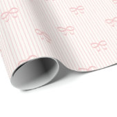 Weiche rosa Balletcore-Schleifenbänder Geschenkpapier (Rolleneckpunkt)