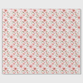 Weiche rosa Blumen auf Weiß Geschenkpapier (Flach)