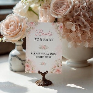 Weiche rosa Blumenbücher für Baby-Anzeichen Poster