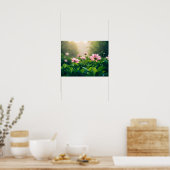 Weiche rosa Blüten Poster (Küche)