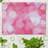 Weiche rosa Bokeh-Herzen Geschirrtuch (Gefaltet)