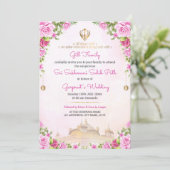 Weiche rosa florale Sukhmani Sahib Path Einladung (Stehend Vorderseite)