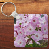 Weiche rosa Gartenblume Schlüsselanhänger (Vorderseite)