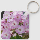 Weiche rosa Gartenblume Schlüsselanhänger (Rückseite)
