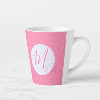 Weiche rosa geschwungene Quadrate personalisierter Milchtasse