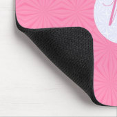 Weiche rosa geschwungene Quadrate personalisierter Mousepad (Ecke)