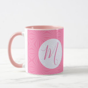 Weiche rosa geschwungene Quadrate personalisierter Tasse