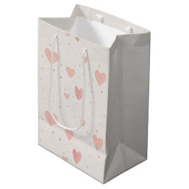 Weiche rosa Herzen Geschenktasche Mittlere Geschenktüte