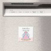 Weiche rosa Hochzeitstorte Magnet (In Situ (Geschirrspüler))