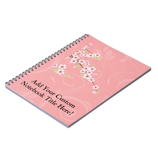 Weiche rosa Kirschblüte Notizblock (Linke Seite)