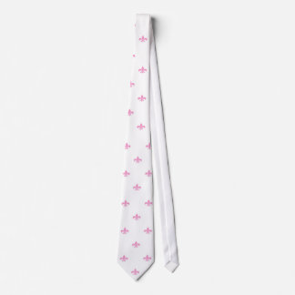 Weiche rosa Lilie auf weißer Hochzeits-Krawatte Krawatte