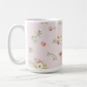 Weiche rosa Moosröschen-Aquarell-Blumen Kaffeetasse (Links)