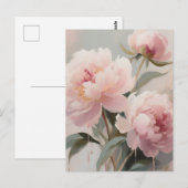 Weiche rosa Pfingstrosen Florale Kunst Postkarte (Vorne/Hinten)