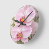 Weiche rosa Phalaenopsis-Orchidee Runde Wanduhr (Winkel)
