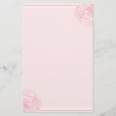 Weiche rosa Rosen-Grenze Briefpapier (Vorderseite)