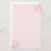 Weiche rosa Rosen-Grenze Briefpapier (Vorne/Hinten)