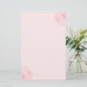 Weiche rosa Rosen-Grenze Briefpapier (Stehend Vorderseite)