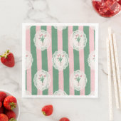 Weiche rosa Schleife und Tulpen Blumenmuster Serviette (Beispiel)