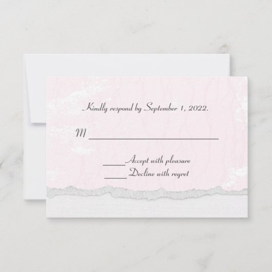 weiche, rosa Textur mit abgerissenem Rand-UAWG RSVP Karte (Vorderseite)