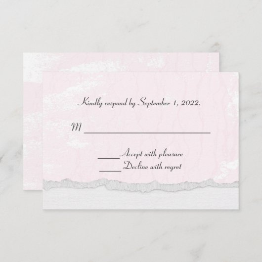weiche, rosa Textur mit abgerissenem Rand-UAWG RSVP Karte (Vorne/Hinten)