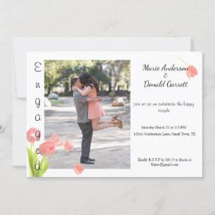 Weiche rosa Tulpen Hochzeit Ankündigung