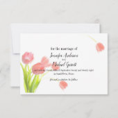 Weiche rosa Tulpen Save The Date (Rückseite)