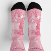 Weiche, rosa und weiße Alkoholtupfer Tinte Multipr Socken (Oben)
