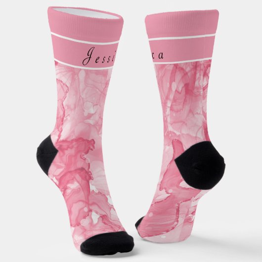 Weiche, rosa und weiße Alkoholtupfer Tinte Multipr Socken (Gewinkelt)