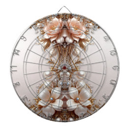 Weiche rosa und weiße Blumen Dartboard Dartscheibe